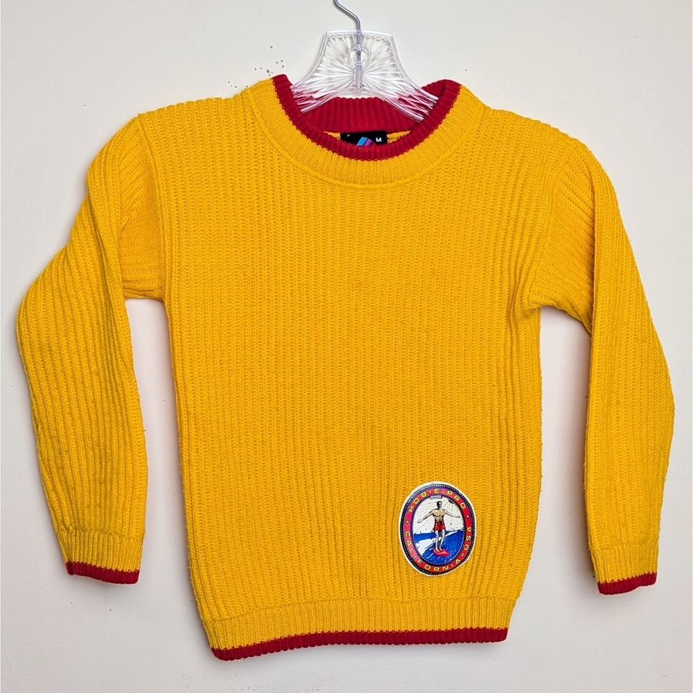 Vintage Hobie Surf Surfboards Sailing Logo Knit‎  Sweater 80s Kids Size 5